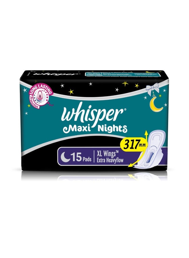 Whisper Maxi Nights Sanitary Pads for Women, XL, Pack of 15 Napkins - Image 4